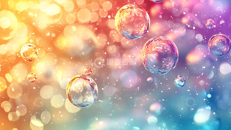 高清大图下载【趣麦麦图】彩色泡泡背景
