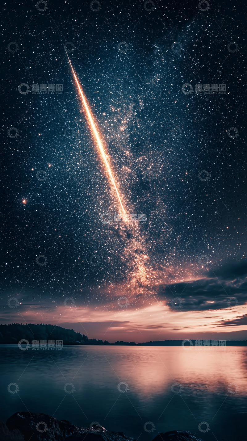 高清大图下载【趣麦麦图】流星划过星空
