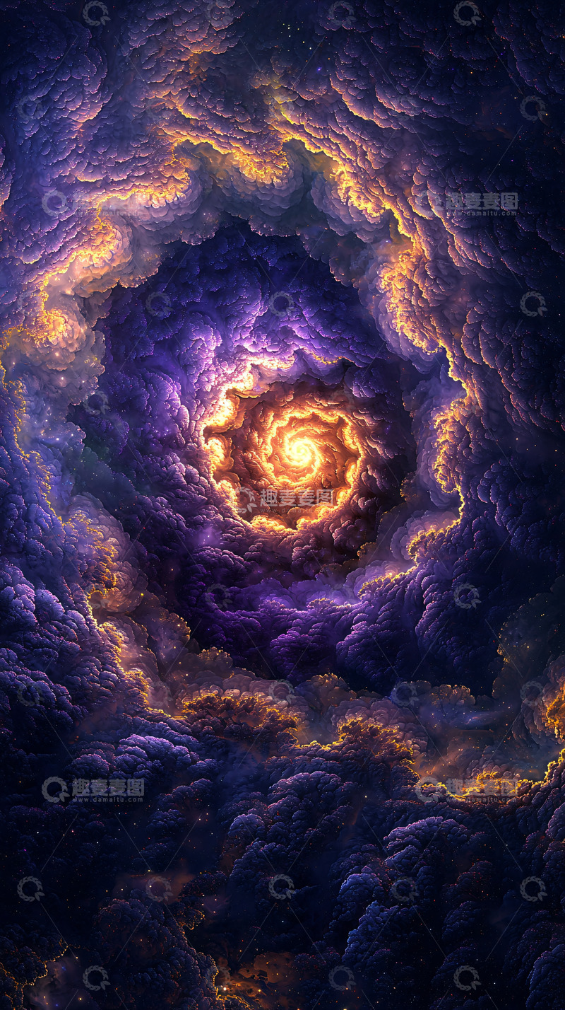 高清大图下载【趣麦麦图】漩涡状的紫色星云
