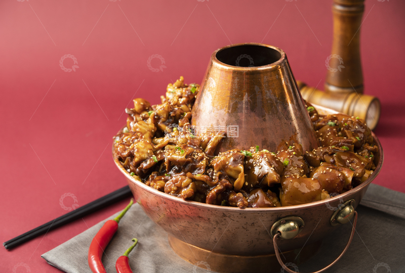 高清大图下载【趣麦麦图】铜火锅猪肉牛蛙2