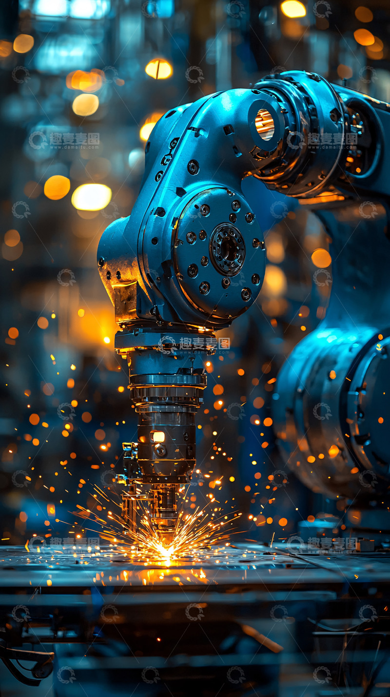 高清大图下载【趣麦麦图】工业机器人焊接1
