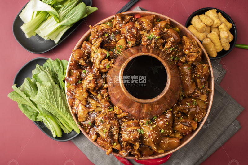 高清大图下载【趣麦麦图】铜火锅猪肉牛蛙1