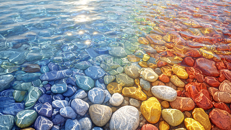 高清大图下载【趣麦麦图】彩色鹅卵石