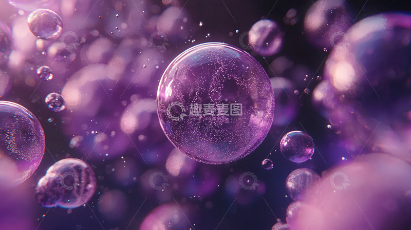 高清大图下载【趣麦麦图】紫色泡泡背景