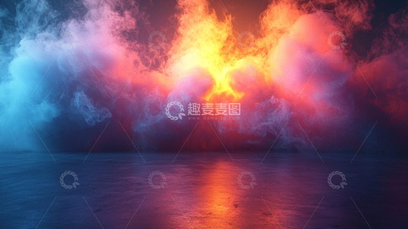 高清大图下载【趣麦麦图】绚丽色彩云雾