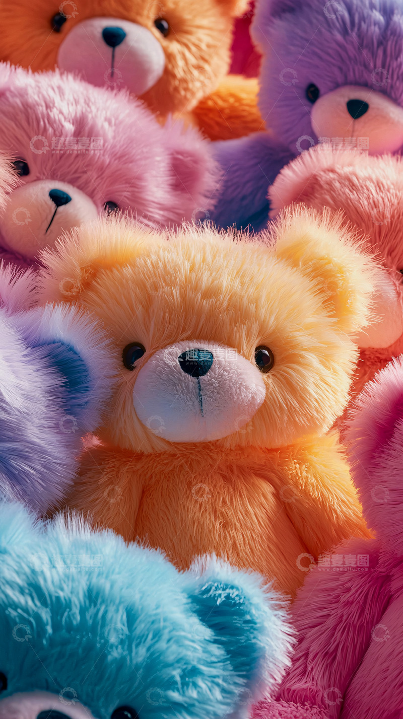 高清大图下载【趣麦麦图】一堆毛绒玩具熊