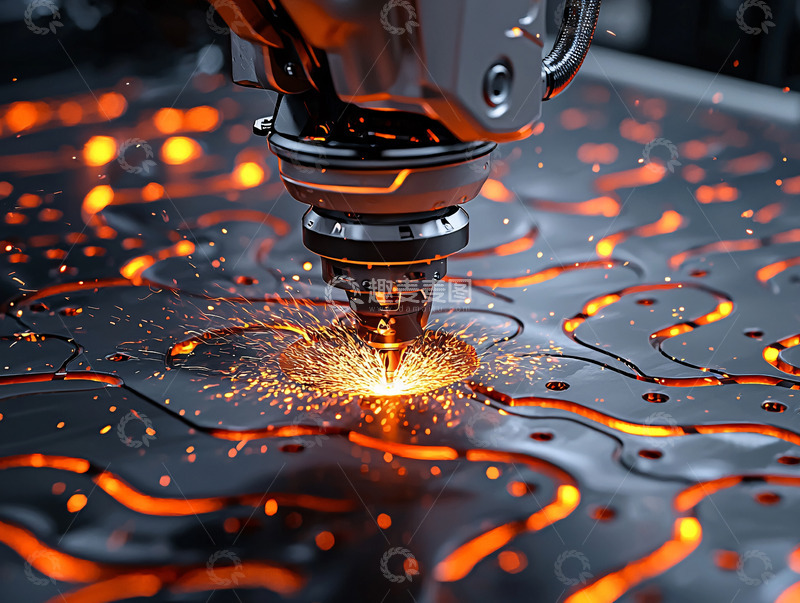 高清大图下载【趣麦麦图】激光切割金属火花四溅