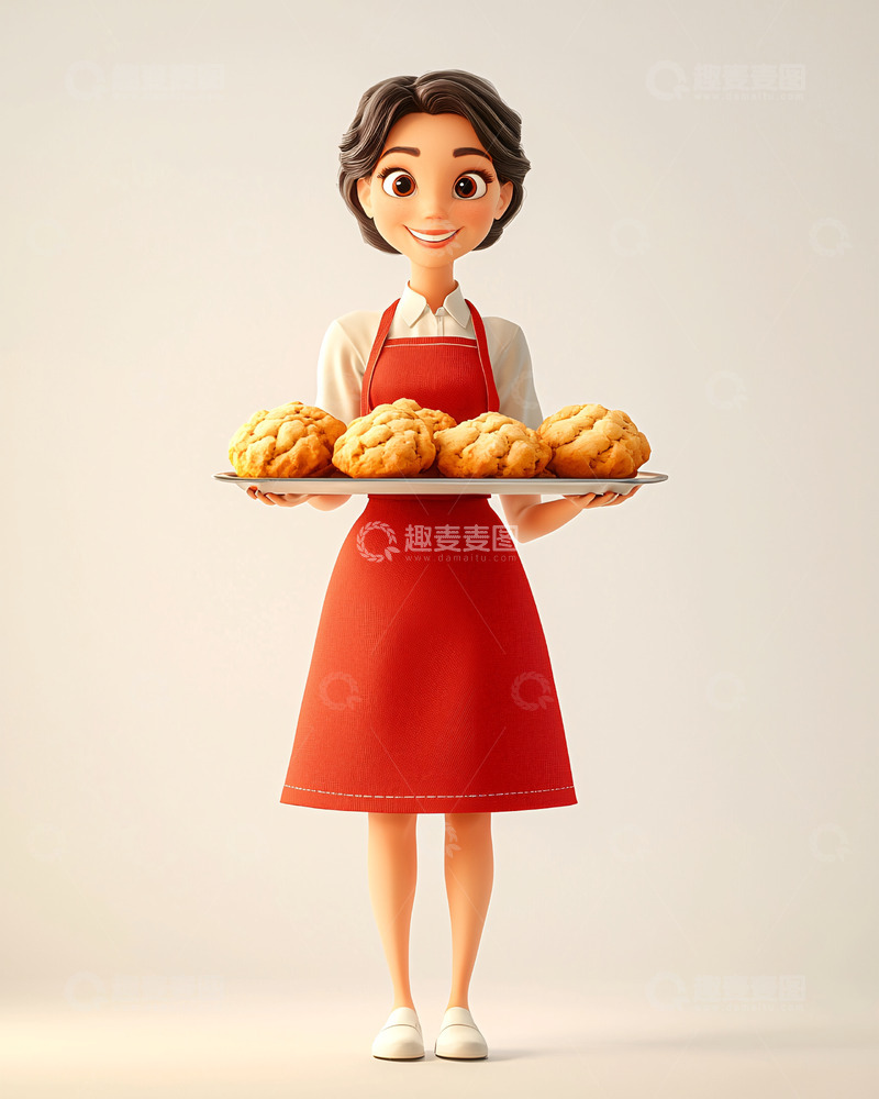 高清大图下载【趣麦麦图】卡通烘焙师