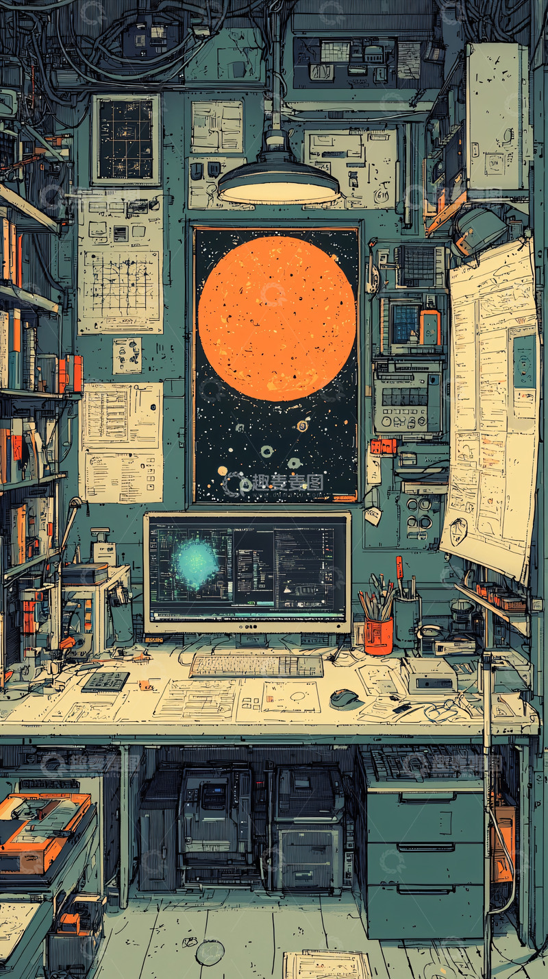 高清大图下载【趣麦麦图】复古未来科技工作室