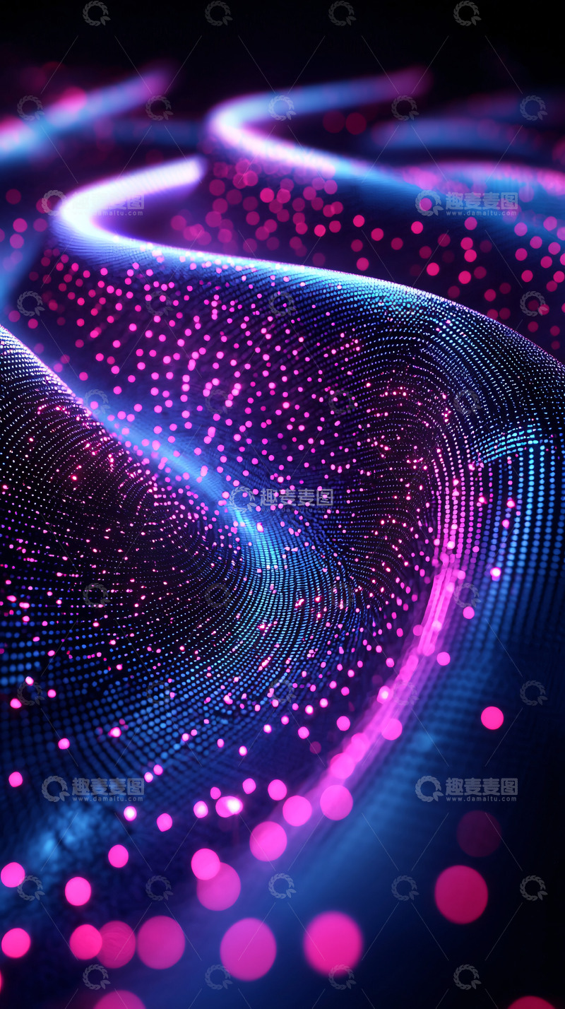 高清大图下载【趣麦麦图】紫色粉色光波