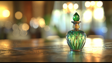 绿色古董香水瓶