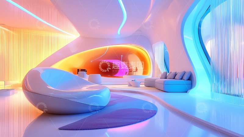高清大图下载【趣麦麦图】未来感梦幻室内设计