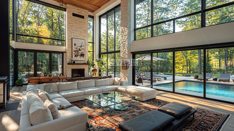 高清大图下载【趣麦麦图】现代简约别墅客厅