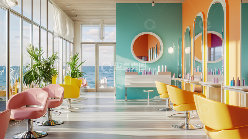 高清大图下载【趣麦麦图】海边美发沙龙