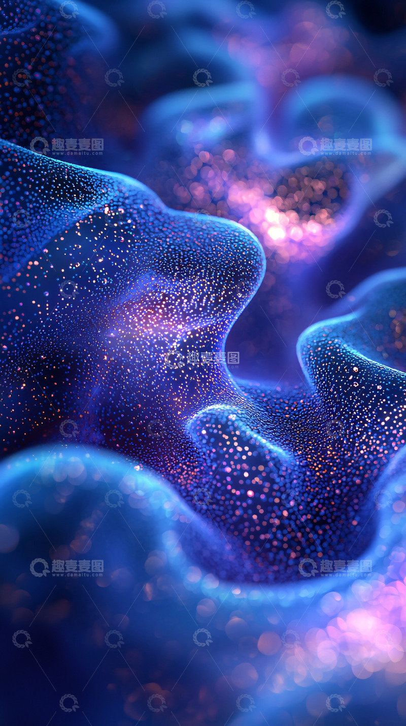 高清大图下载【趣麦麦图】抽象蓝色流动闪光