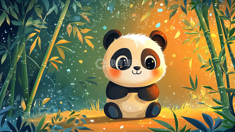 高清大图下载【趣麦麦图】萌系熊猫