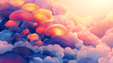 蘑菇云上的奇幻蘑菇