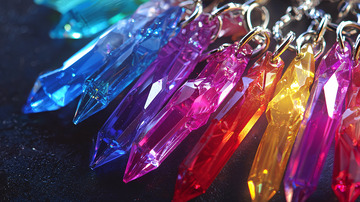 彩虹色水晶吊坠