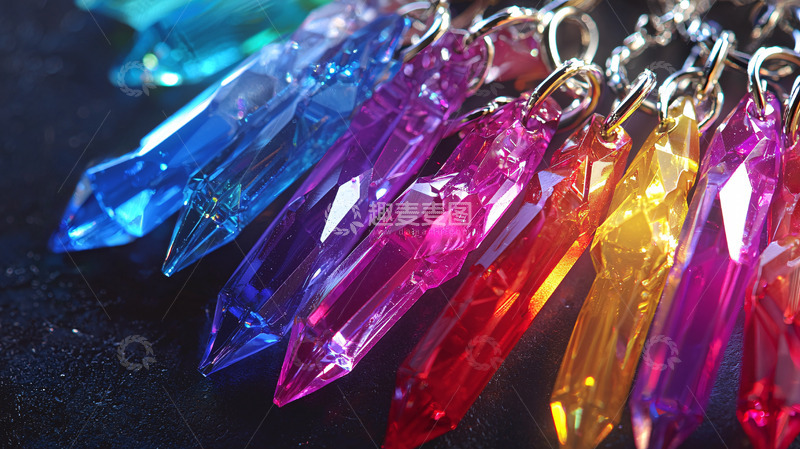 高清大图下载【趣麦麦图】彩虹色水晶吊坠