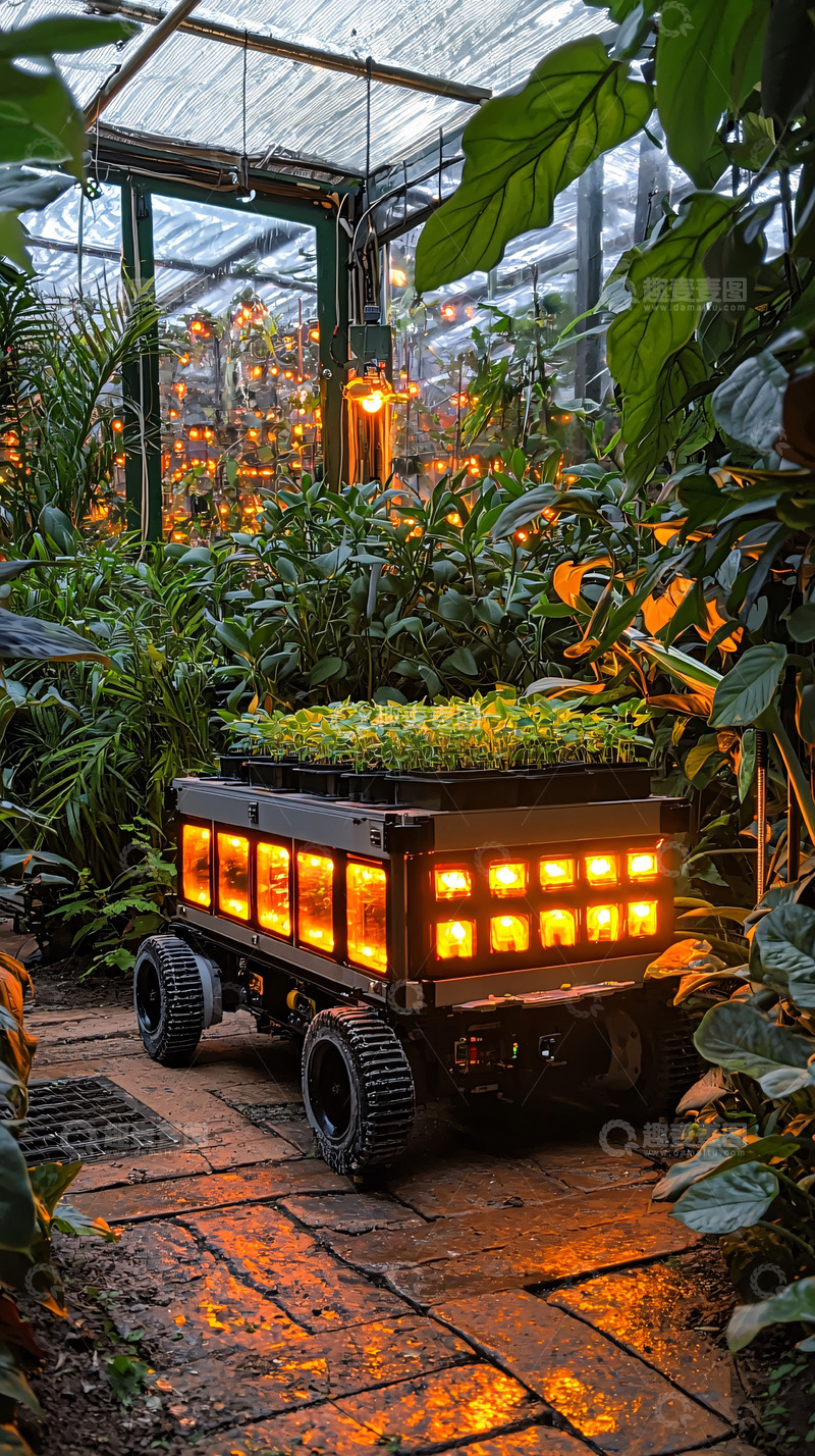 高清大图下载【趣麦麦图】温室植物智能小车