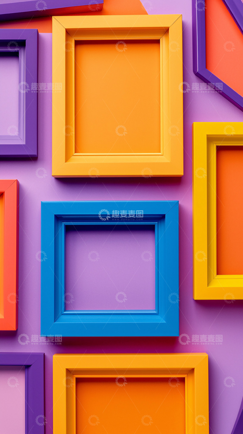 高清大图下载【趣麦麦图】彩色相框