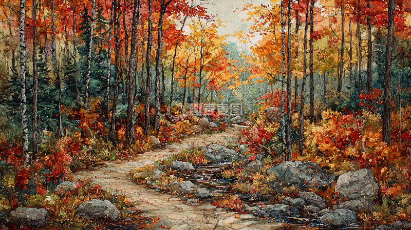 高清大图下载【趣麦麦图】秋日森林小路