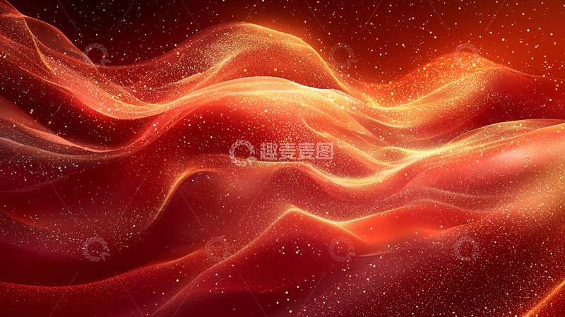 高清大图下载【趣麦麦图】红色丝绸般光线流动