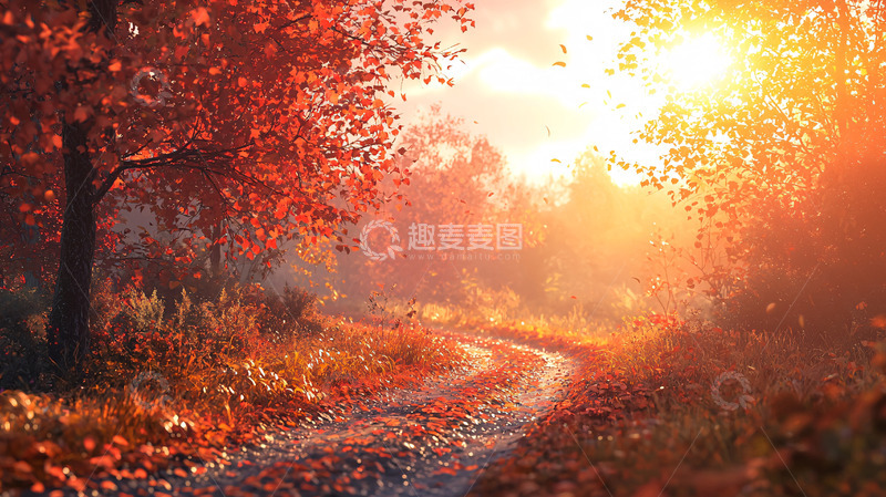高清大图下载【趣麦麦图】秋日森林小路