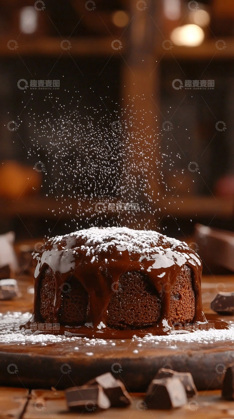 高清大图下载【趣麦麦图】巧克力熔岩蛋糕