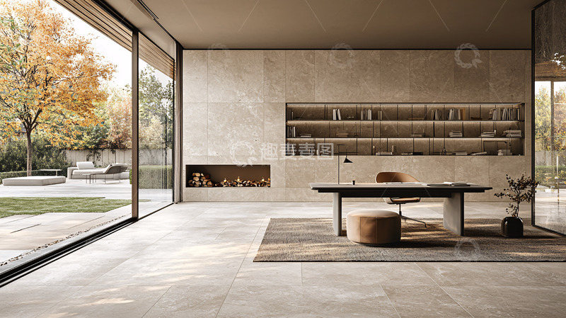 高清大图下载【趣麦麦图】极简主义风格的客厅落地窗