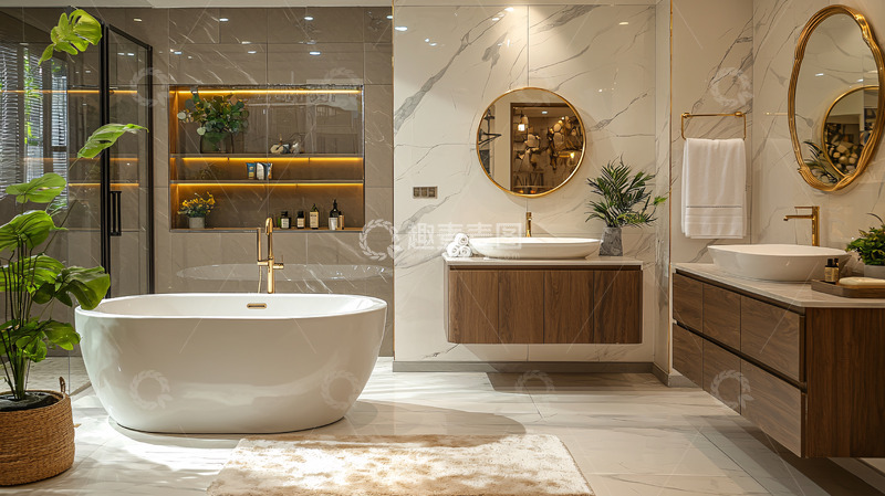 高清大图下载【趣麦麦图】奢华现代浴室