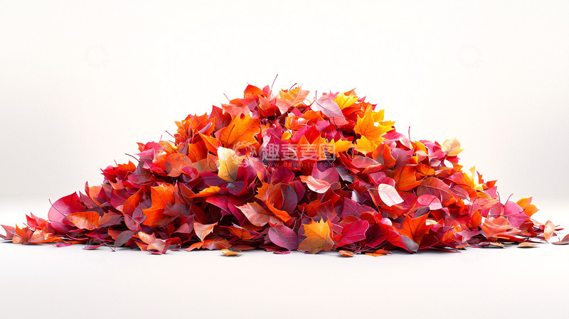 高清大图下载【趣麦麦图】秋日缤纷落叶堆