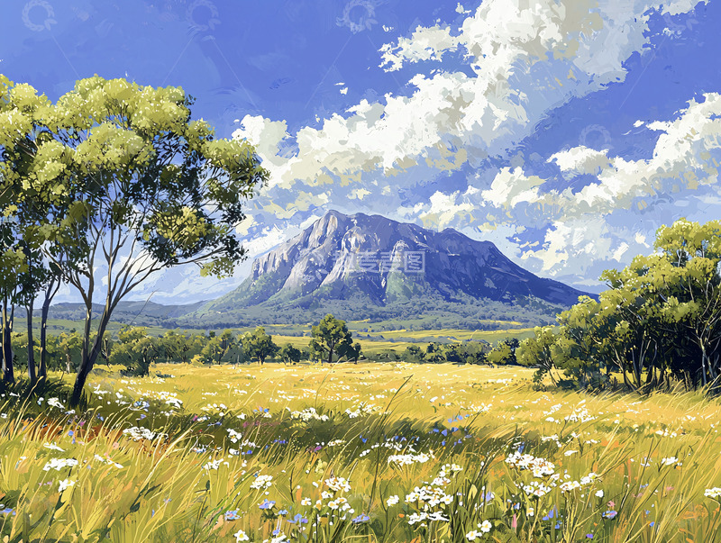 高清大图下载【趣麦麦图】阳光下的山川田野