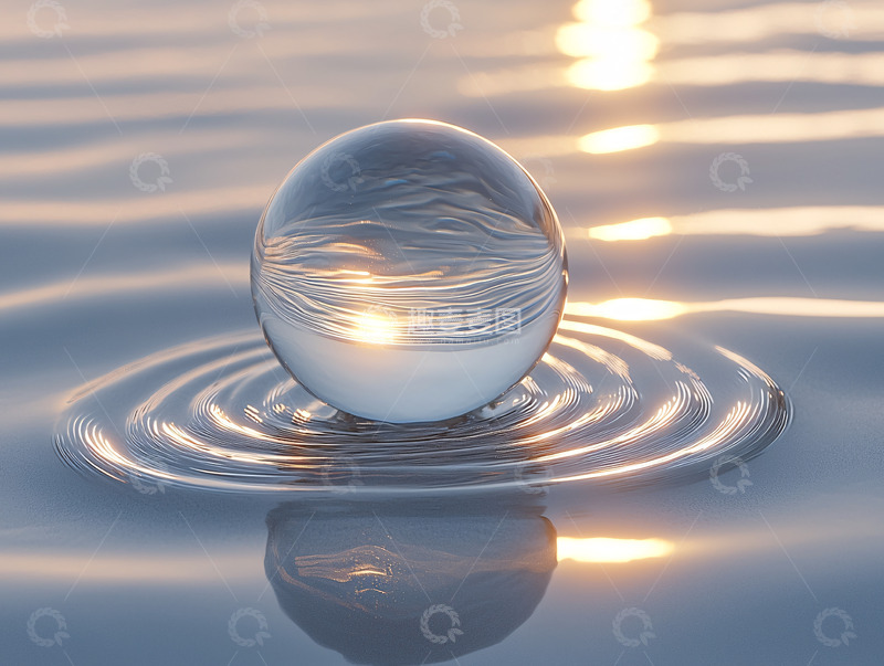 高清大图下载【趣麦麦图】水面水晶球