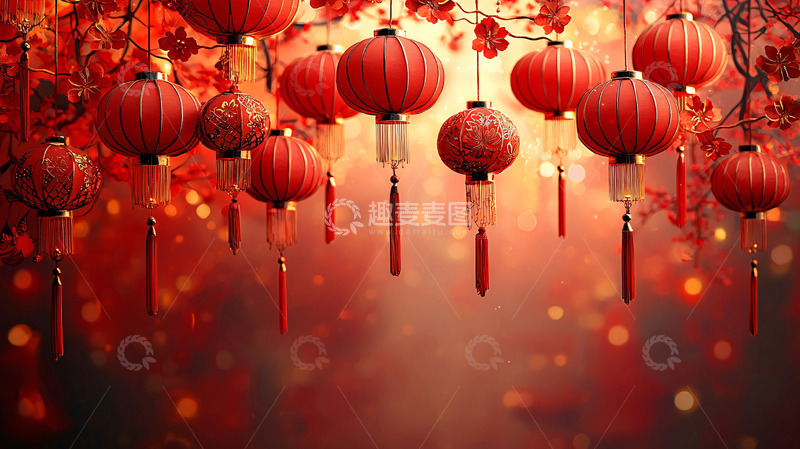高清大图下载【趣麦麦图】红灯笼背景