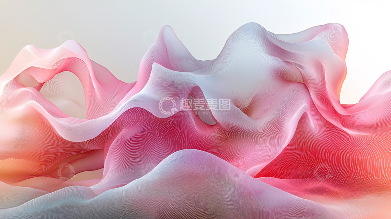 高清大图下载【趣麦麦图】粉色轻柔飘逸丝绸质感