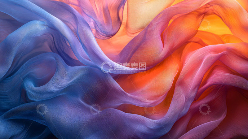 高清大图下载【趣麦麦图】梦幻般的彩色丝绸纹理