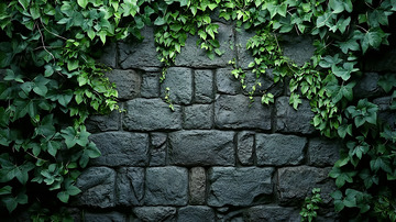 绿植爬墙石头墙