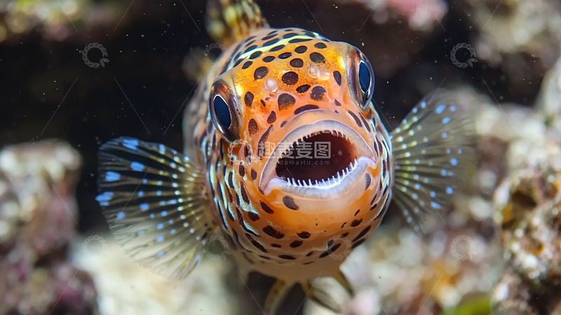 高清大图下载【趣麦麦图】色彩斑斓的热带鱼特写
