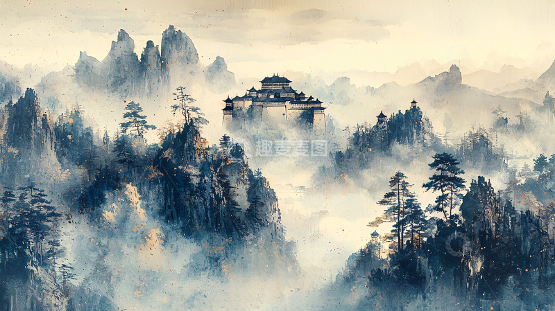 高清大图下载【趣麦麦图】水墨山水画84