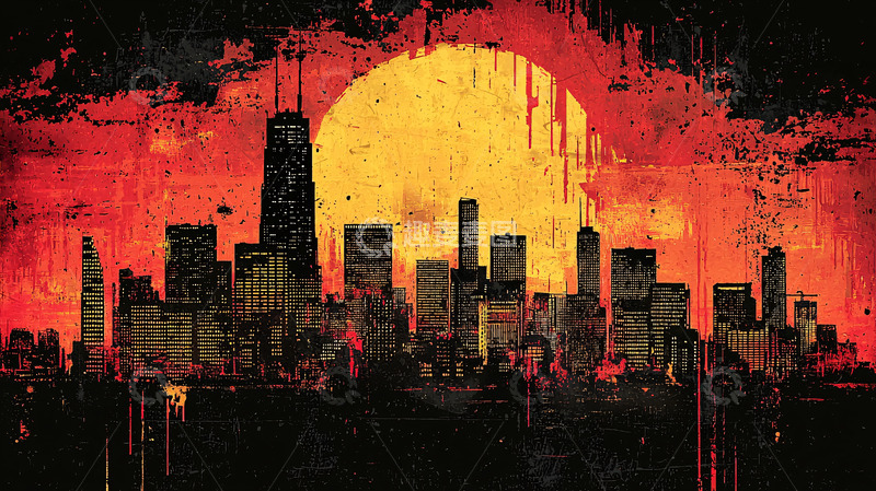 高清大图下载【趣麦麦图】末日废土城市剪影