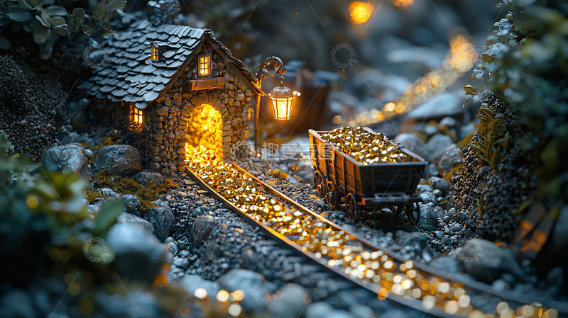 高清大图下载【趣麦麦图】矿洞小屋