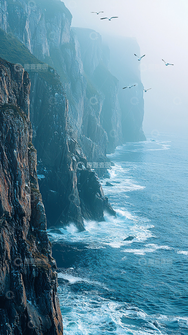 高清大图下载【趣麦麦图】海边悬崖峭壁