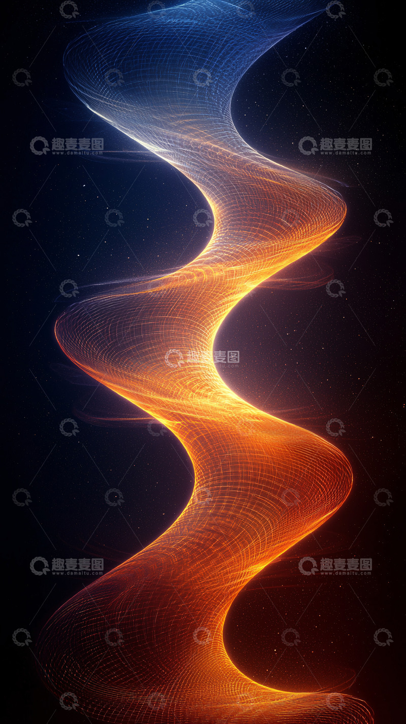 高清大图下载【趣麦麦图】蓝橙色光线螺旋