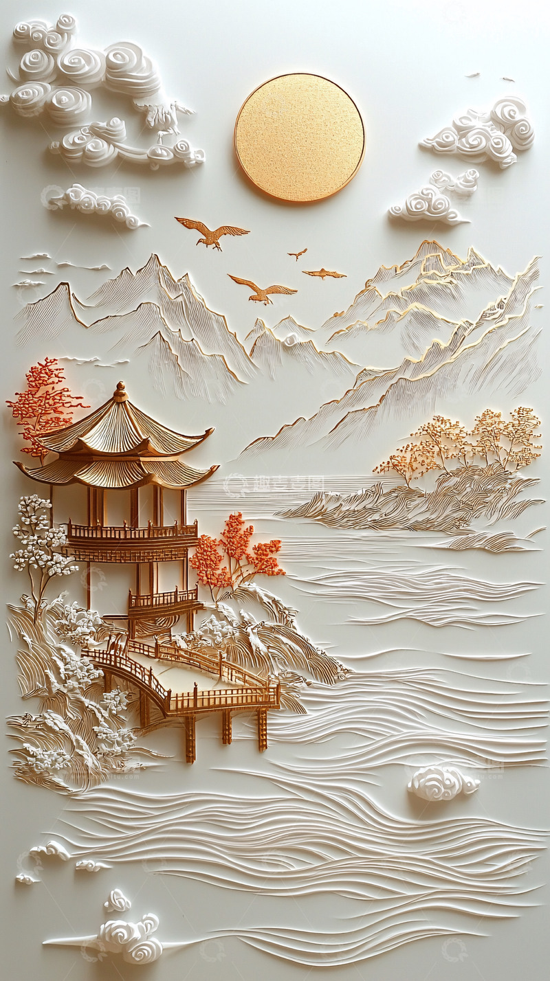 高清大图下载【趣麦麦图】中式山水画