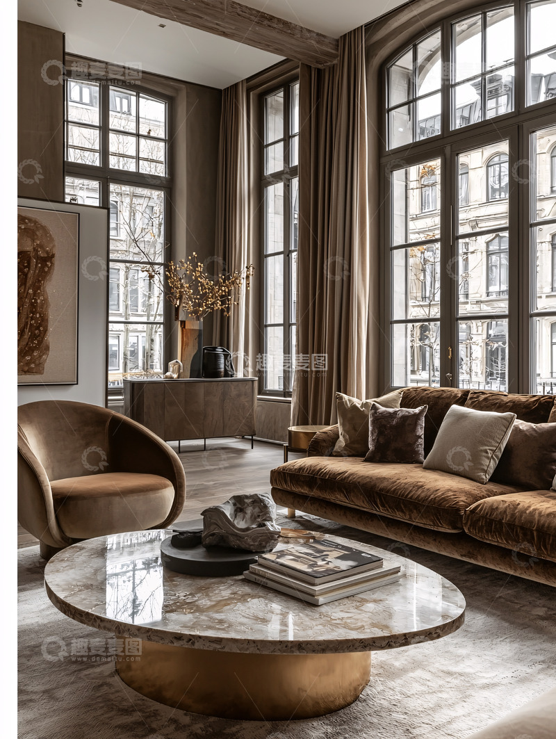 高清大图下载【趣麦麦图】极简轻奢现代客厅