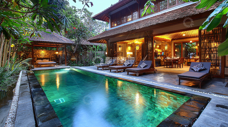 高清大图下载【趣麦麦图】私家泳池别墅度假