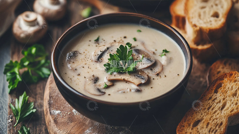 高清大图下载【趣麦麦图】美味蘑菇浓汤