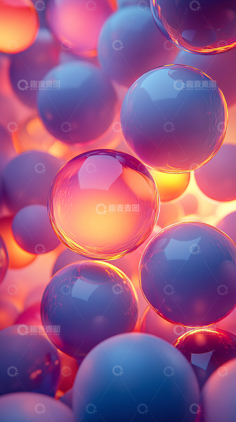 高清大图下载【趣麦麦图】光滑球体梦幻背景