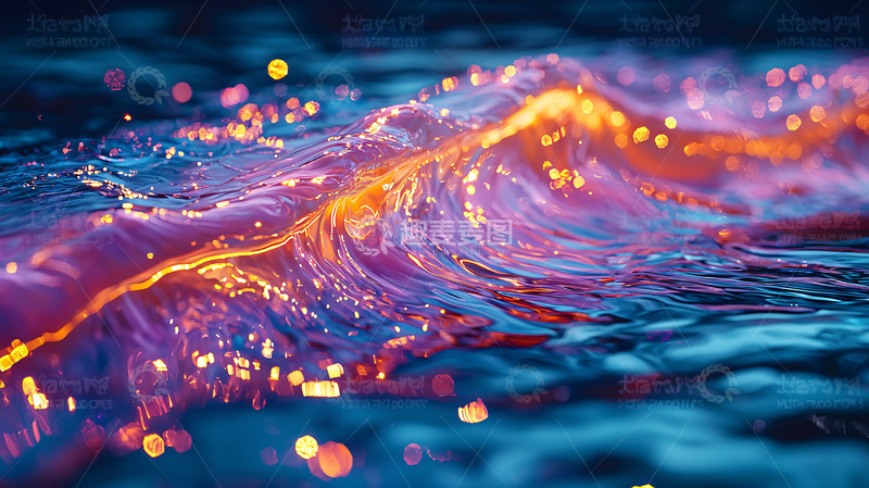 高清大图下载【趣麦麦图】梦幻般色彩的水波